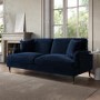 ALMOST PERFECT - Payton Dark Navy Velvet 3 Seater Sofa