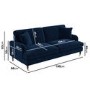 Navy Velvet Sofa and Footstool Set - Payton