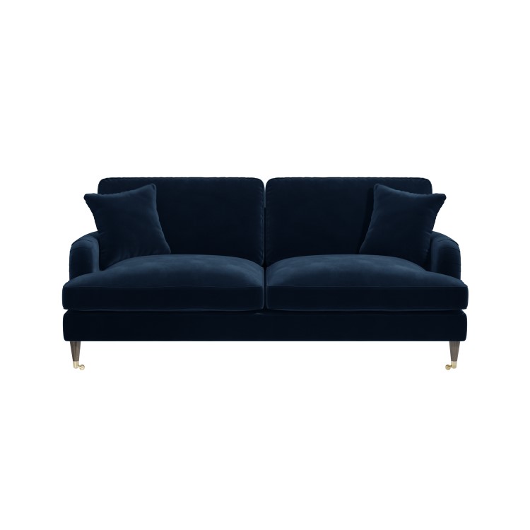 Navy Velvet 3 Seater Sofa - Payton