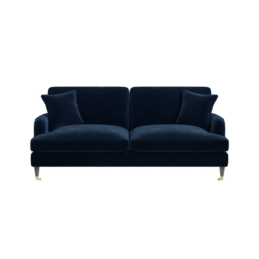 ALMOST PERFECT - Payton Dark Navy Velvet 3 Seater Sofa