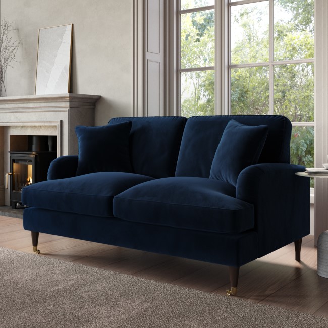 Navy Velvet 2 Seater Sofa - Payton