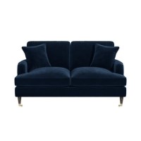 GRADE A2 - Navy Blue Velvet 2 Seater Sofa - Payton