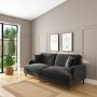 ALMOST PERFECT - Dark Grey Velvet Sofa - Seats 3 - Payton