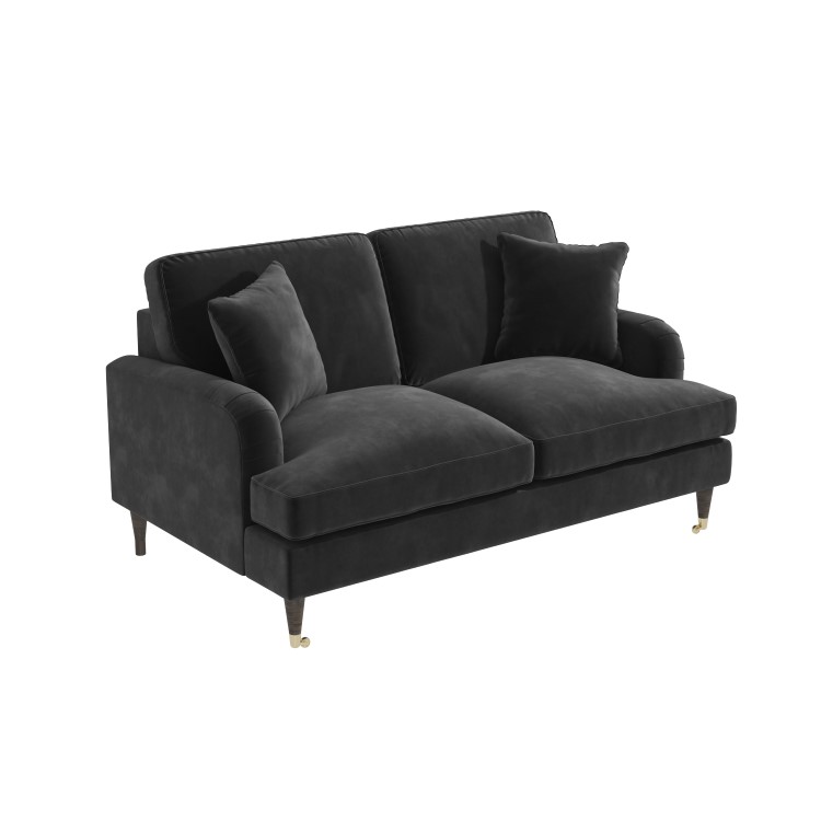 Dark Grey Velvet 2 Seater Sofa - Payton