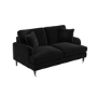 Black Velvet 2 Seater Sofa - Payton