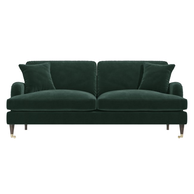 Dark Green Velvet 3 Seater Sofa - Payton