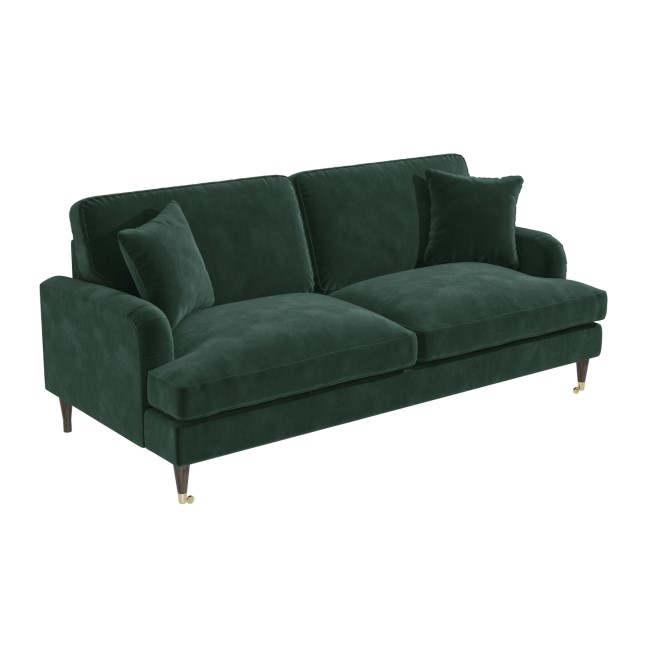 Dark Green Velvet 3 Seater Sofa - Payton