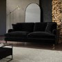 Black Velvet 3 Seater Sofa - Payton