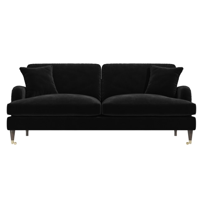 ALMOST PERFECT - Black Velvet 3 Seater Sofa - Payton