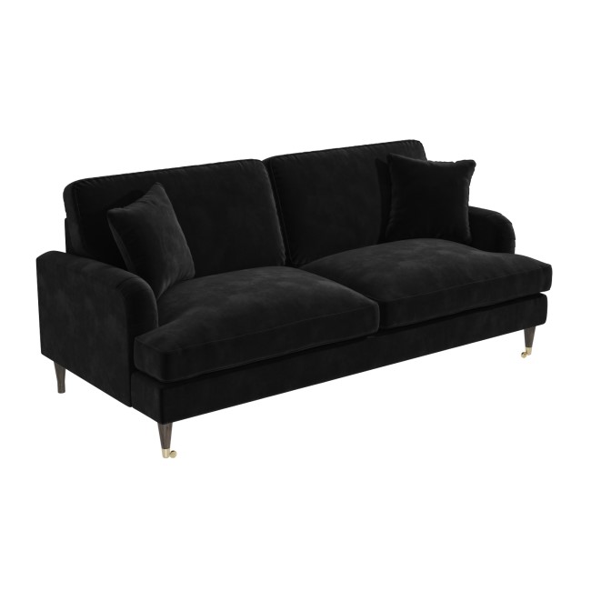 ALMOST PERFECT - Black Velvet 3 Seater Sofa - Payton