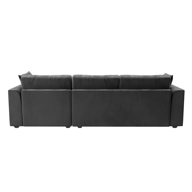 ALMOST PERFECT - Dark Grey Velvet Right Hand L Shaped Sofa - Seats 4 - August