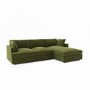 Olive Green Velvet Right Hand 4 Seater Corner Sofa - August