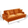 Orange Velvet 3 Seater Sofa - Payton