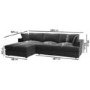 Dark Grey Velvet Left Hand 4 Seater Chaise Corner Sofa - August