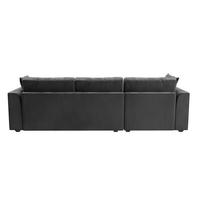 Dark Grey Velvet Left Hand 4 Seater Corner Sofa - August