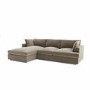 Mink Velvet Left Hand 4 Seater Corner Sofa - August