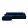 ALMOST PERFECT - Navy Velvet Left Hand L Shaped Sofa - Seats 4 - August