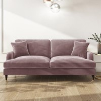 GRADE A1 - 3 Seater Sofa in Blush Pink Velvet - Payton GRADE A1 - 3 Seater Sofa in Blush Pink Velvet - Payton