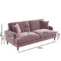 GRADE A1 - 3 Seater Sofa in Blush Pink Velvet - Payton