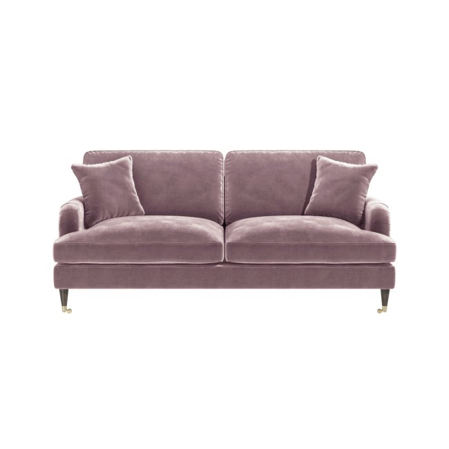 GRADE A1 - 3 Seater Sofa in Blush Pink Velvet - Payton