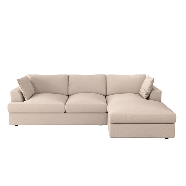 Beige Fabric Right Hand 4 Seater Corner Sofa - August