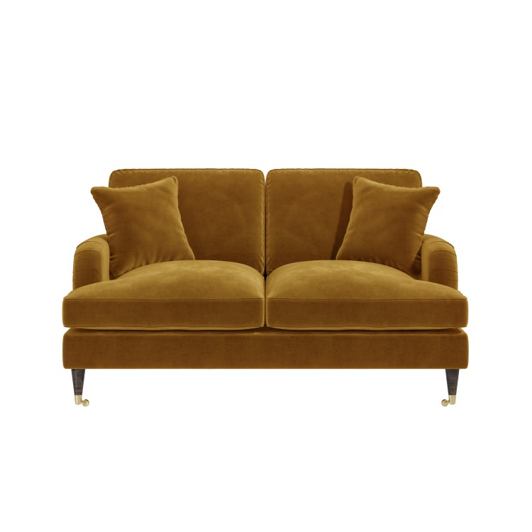 Mustard Velvet 2 Seater Sofa - Payton