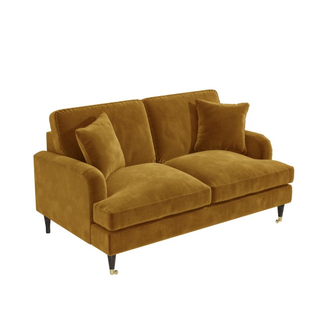 Mustard Velvet 2 Seater Sofa - Payton