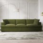 Large Olive Green Velvet 4 Seater Sofa - August