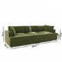 Large Olive Green Velvet 4 Seater Sofa - August