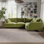 Olive Green Velvet 4 Seater Right Hand Corner Sofa - Payton