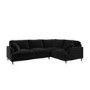 Black Velvet 4 Seater Right Hand Corner Sofa - Payton