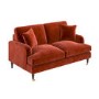 Burnt Orange Velvet 2 Seater Sofa - Payton