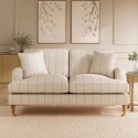 A2/SOF236 ALMOST PERFECT - Cream Chenille Blue Striped 2 Seater Sofa - Payton