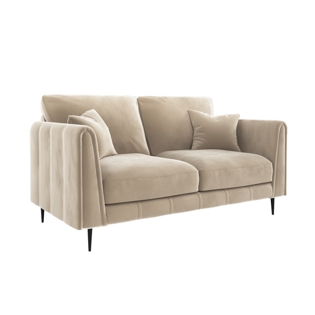 ALMOST PERFECT - Beige Velvet 2 Seater Sofa - Tahlia