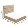 GRADE A1 - Beige Velvet Double Ottoman Bed with Tall Headboard - Aaliyah