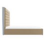 GRADE A1 - Beige Velvet Double Ottoman Bed with Tall Headboard - Aaliyah