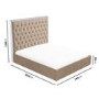 Beige Velvet King Size Ottoman Bed with High Headboard - Aaliyah