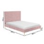 Pink Velvet Double Bed Frame with High Headboard - Aaliyah