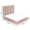 Pink Velvet King Size Ottoman Bed with High Headboard - Aaliyah