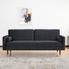 Black Velvet 3 Seater Pull Out Sofa Bed in a Box - Aria
