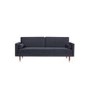 Black Velvet 3 Seater Pull Out Sofa Bed in a Box - Aria