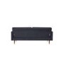 Black Velvet 3 Seater Pull Out Sofa Bed in a Box - Aria