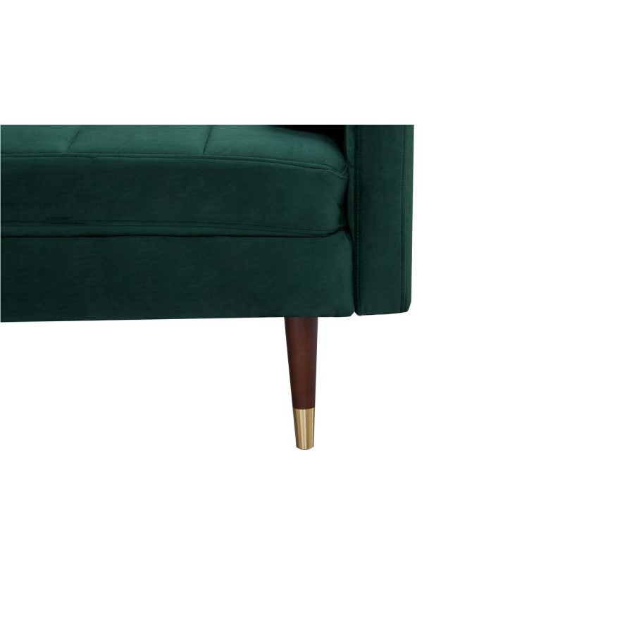 Green Velvet 3 Seater Pull Out Sofa Bed in a Box - Aria
