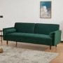 Green Velvet 3 Seater Pull Out Sofa Bed in a Box - Aria