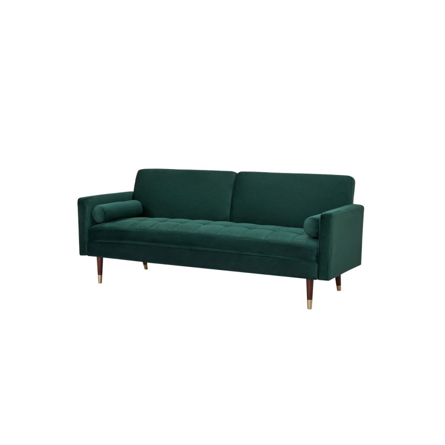 Green Velvet 3 Seater Pull Out Sofa Bed in a Box - Aria