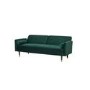 Green Velvet 3 Seater Pull Out Sofa Bed in a Box - Aria