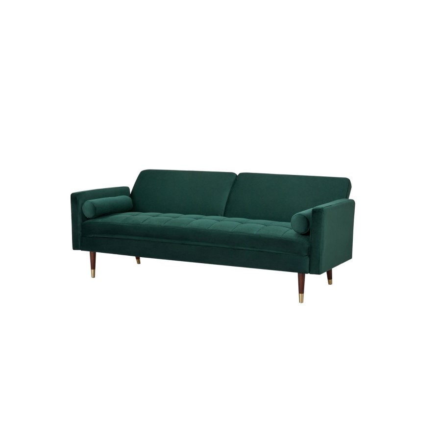 Green Velvet 3 Seater Pull Out Sofa Bed in a Box - Aria