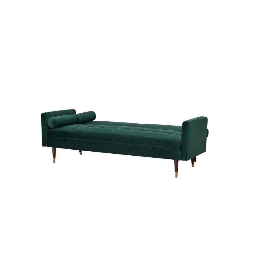 Green Velvet 3 Seater Pull Out Sofa Bed in a Box - Aria