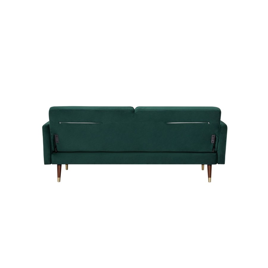 Green Velvet 3 Seater Pull Out Sofa Bed in a Box - Aria