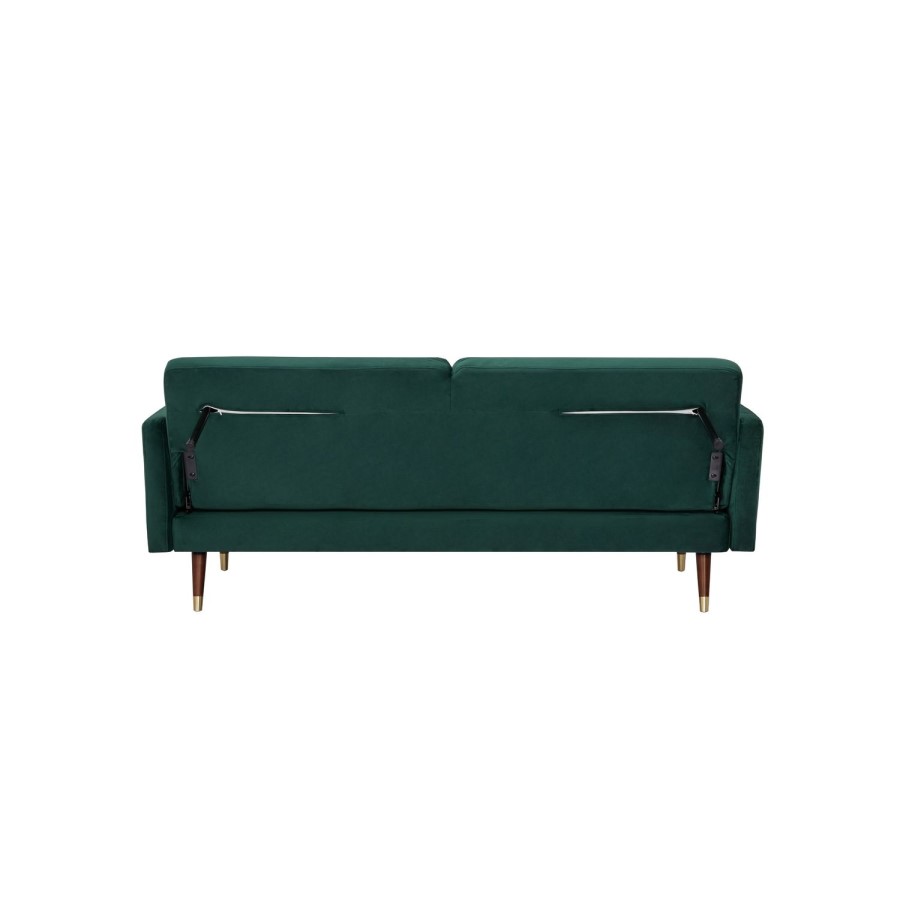 Green Velvet 3 Seater Pull Out Sofa Bed in a Box - Aria